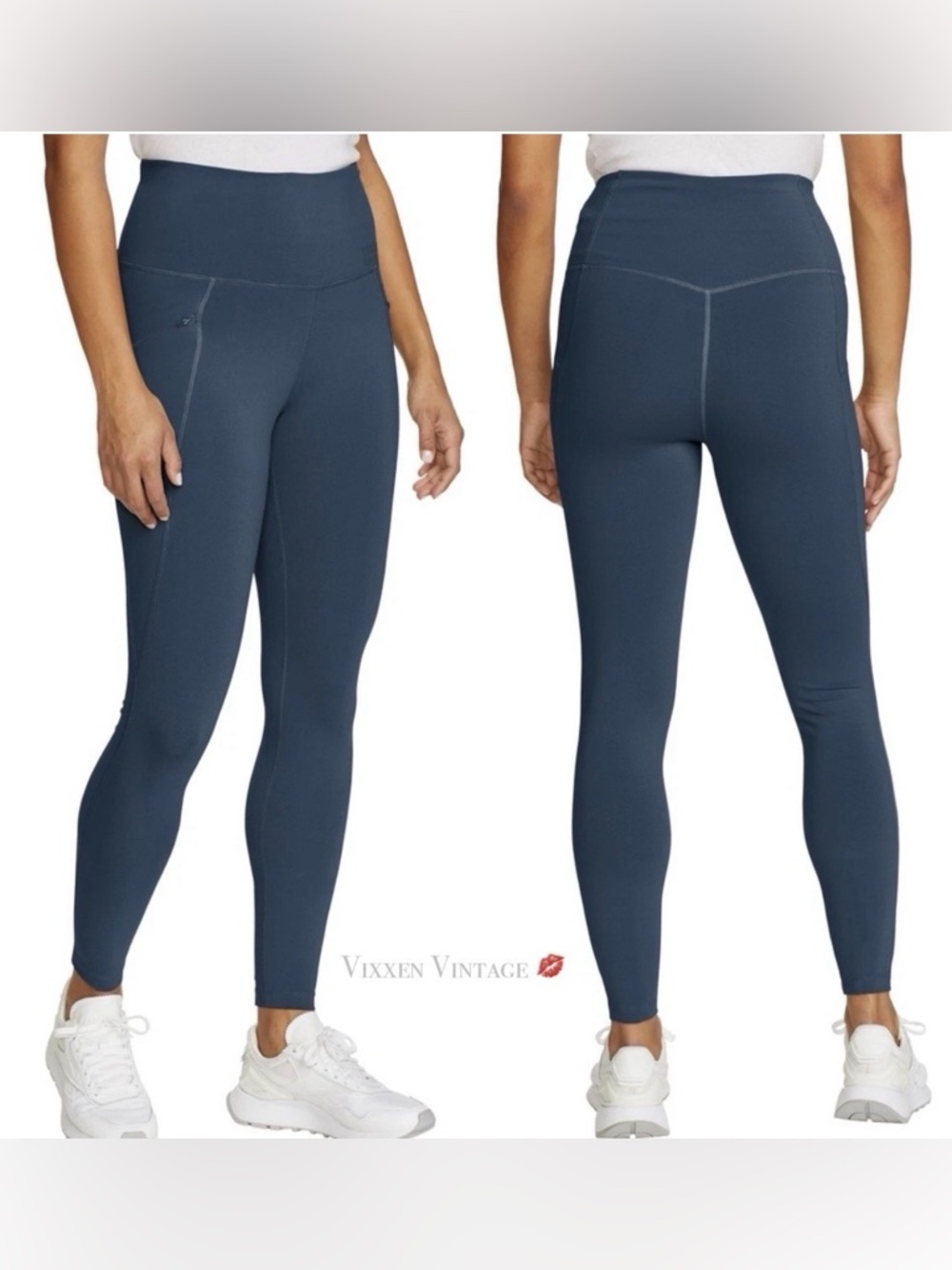 NWT EDDIE BAUER Women’s Winter Trail Tight High Rise Sz PL Leggings‎ Indigo Blue